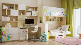 Детская комната Флёр (Белый/корпус Клен) в Тобольске - tobolsk.katalogmebeli.com | фото