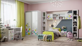 Детская комната Флер (Белый/корпус Выбеленное дерево) в Тобольске - tobolsk.katalogmebeli.com | фото 1