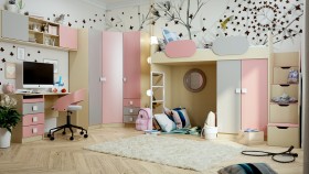 Детская комната Грэйси (Розовый/Серый/корпус Клен) в Тобольске - tobolsk.katalogmebeli.com | фото