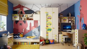 Детская комната Клаксон (Бежевый/корпус Клен) в Тобольске - tobolsk.katalogmebeli.com | фото