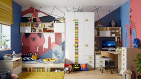Детская комната Клаксон без машинок (Белый/корпус Клен) в Тобольске - tobolsk.katalogmebeli.com | фото