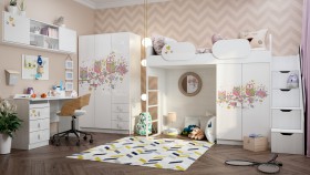 Детская комната Совушки (Белый/корпус Выбеленное дерево) в Тобольске - tobolsk.katalogmebeli.com | фото