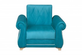 Кресло для отдыха "Порто" (велюр киви бирюза / микровельвет крем) в Тобольске - tobolsk.katalogmebeli.com | фото 3