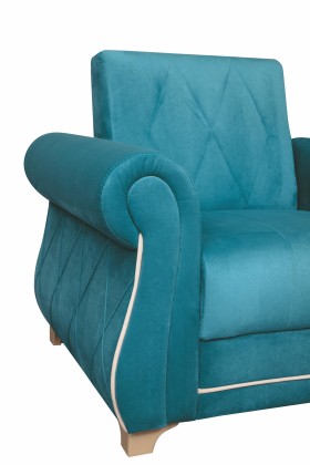 Кресло для отдыха "Порто" (велюр киви бирюза / микровельвет крем) в Тобольске - tobolsk.katalogmebeli.com | фото 5