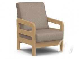 Кресло отдыха Вега-34 (бук лак/UNO CARAMEL) в Тобольске - tobolsk.katalogmebeli.com | фото