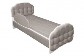 Кровать 190 Атлет Lux 96 Серый (мягкий бортик) в Тобольске - tobolsk.katalogmebeli.com | фото