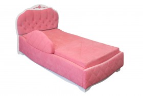 Кровать 190 Гармония Lux 36 Розовый (мягкий бортик) в Тобольске - tobolsk.katalogmebeli.com | фото