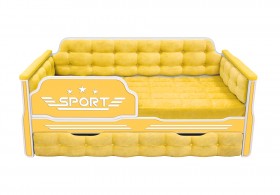 Кровать 190 серии Спорт 1 ящик 74 Жёлтый (мягкие боковые накладки) в Тобольске - tobolsk.katalogmebeli.com | фото