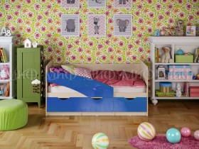 Кровать Бабочки 1,6м (Синий металлик) в Тобольске - tobolsk.katalogmebeli.com | фото