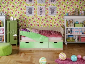 Кровать Бабочки 2,0м (Салатовый металлик) в Тобольске - tobolsk.katalogmebeli.com | фото