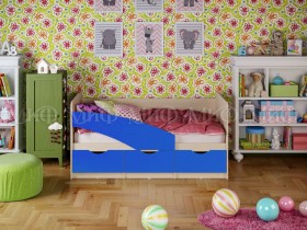 Кровать Бабочки 2,0м (Синий матовый) в Тобольске - tobolsk.katalogmebeli.com | фото
