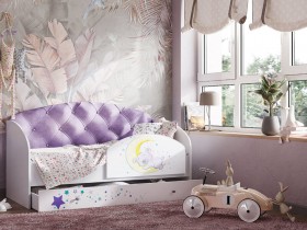 Кровать детская Звездочка Белый/Фиолетовый в Тобольске - tobolsk.katalogmebeli.com | фото