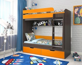 Кровать двухъярусная Юниор-5  Бодего/Оранжевый в Тобольске - tobolsk.katalogmebeli.com | фото