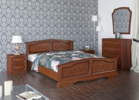 Кровать Елена из массива сосны 1200*2000 Орех в Тобольске - tobolsk.katalogmebeli.com | фото