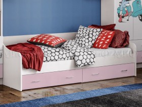 Кровать Fashion-1 Вега 0,9 м (Белый/Розовый) в Тобольске - tobolsk.katalogmebeli.com | фото