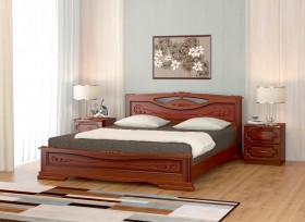 Кровать Карина-7 из массива сосны 1400*2000 Орех в Тобольске - tobolsk.katalogmebeli.com | фото