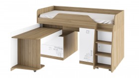 Кровать комбинированная «Оксфорд» (Ривьера/Белый с рисунком) в Тобольске - tobolsk.katalogmebeli.com | фото 3