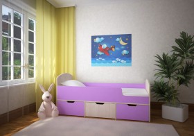Кровать Малыш-мини Дуб молочный/Ирис в Тобольске - tobolsk.katalogmebeli.com | фото