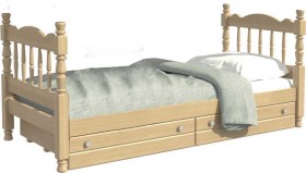 Кровать одинарная Аленка из массива сосны 800*1890 Сосна в Тобольске - tobolsk.katalogmebeli.com | фото 1