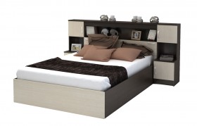 Кровать с прикроватным блоком КР 552 Спальня Basya (венге/белфорт) в Тобольске - tobolsk.katalogmebeli.com | фото