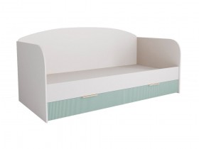 Кровать с ящиками ДКД 2000.1 Лавис (Белый софт/Зеленый софт/корпус Белый) в Тобольске - tobolsk.katalogmebeli.com | фото