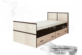 Кровать Сакура с настилом и ящиками 0,9 (Венге/Лоредо) в Тобольске - tobolsk.katalogmebeli.com | фото
