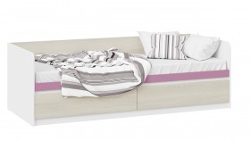 Кровать «Сканди» с 2 ящиками Дуб Гарден/Белый/Лиловый в Тобольске - tobolsk.katalogmebeli.com | фото