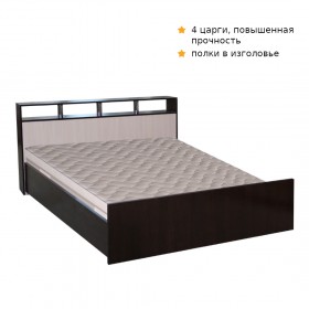 Кровать ТРОЯ 1600 Венге-Дуб бел. в Тобольске - tobolsk.katalogmebeli.com | фото