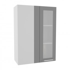 Квадро ВПУС 650 шкаф верхний угловой со стеклом высокий (Нарцисс/корпус Серый) в Тобольске - tobolsk.katalogmebeli.com | фото