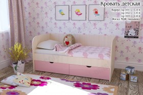 Мальвина Кровать детская 2 ящика 1.8 Розовыйй глянец в Тобольске - tobolsk.katalogmebeli.com | фото