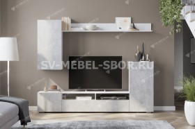 Мебель для гостиной МГС 4 (Белый/Цемент светлый) в Тобольске - tobolsk.katalogmebeli.com | фото