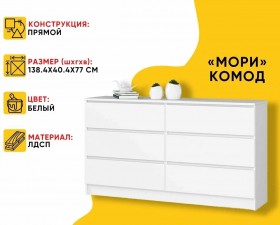 МС Мори Комод МК 1380.6 (МП/3) Белый в Тобольске - tobolsk.katalogmebeli.com | фото 20