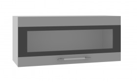 Норд ШВГС 800 Шкаф верхний горизонтальный со стеклом (Софт черный/корпус Белый) в Тобольске - tobolsk.katalogmebeli.com | фото