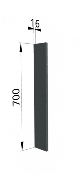 Панель торцевая ПТ 400 Квадро (для шкафа торцевого верхнего) Железо в Тобольске - tobolsk.katalogmebeli.com | фото