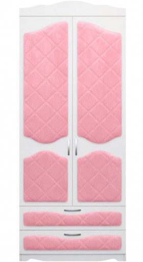 Шкаф 2-х створчатый с ящиками серии Иллюзия 36 Светло-розовый в Тобольске - tobolsk.katalogmebeli.com | фото