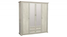 Шкаф для одежды "Сохо" (бетон пайн белый/2 ящика/зеркало) в Тобольске - tobolsk.katalogmebeli.com | фото