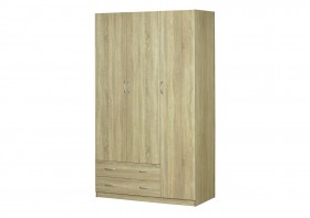 Шкаф для платья и белья 3-х дверный без зеркала Дуб Сонома в Тобольске - tobolsk.katalogmebeli.com | фото