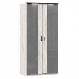 Техно ЛД 678.130.000.007 Шкаф 2-хстворчатый с комбинированными дверями (Дуб Крафт белый/Серый шифер) в Тобольске - tobolsk.katalogmebeli.com | фото