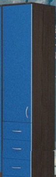 Шкаф-пенал №2 (закрытый) Бодего темный/Голубой в Тобольске - tobolsk.katalogmebeli.com | фото