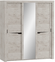 Шкаф трехдверный Соренто с раздвижными дверями Дуб бонифаций/Кофе структурный матовый в Тобольске - tobolsk.katalogmebeli.com | фото 1