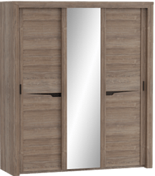 Шкаф трехдверный Соренто с раздвижными дверями Дуб стирлинг/Кофе структурный матовый в Тобольске - tobolsk.katalogmebeli.com | фото 1